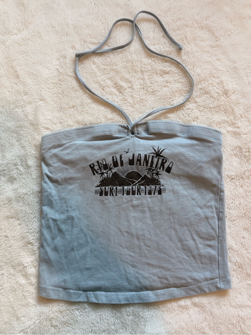 Old Navy Light Blue Rio de Janeiro Graphic Halter Tank